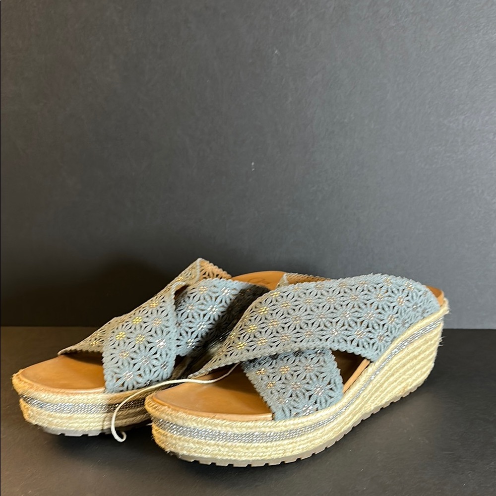Women's Blue Wedge Sandals